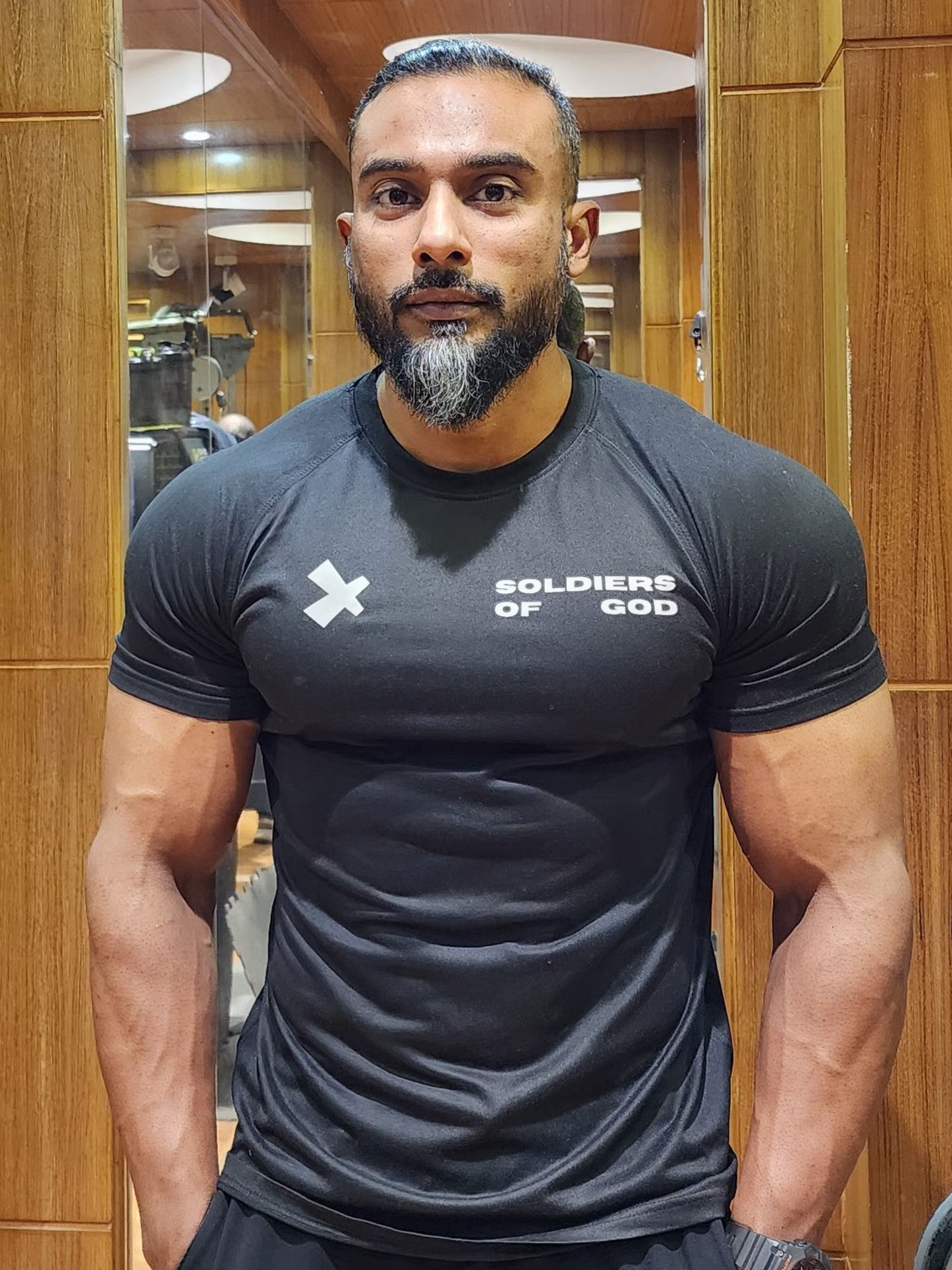 Soldiers' Dept. Compression T-Shirt - Black with White Print