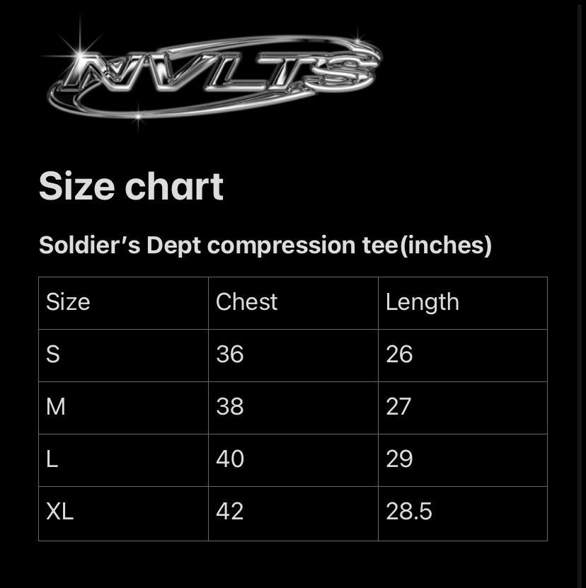 Soldiers' Dept. Compression T-Shirt - Black with White Print