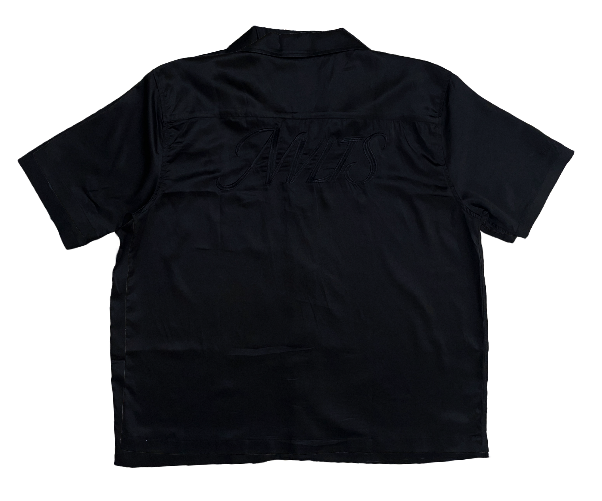OBSIDIAN Oversized Half Sleeve Collared Pink Satin Embroidered Shirt