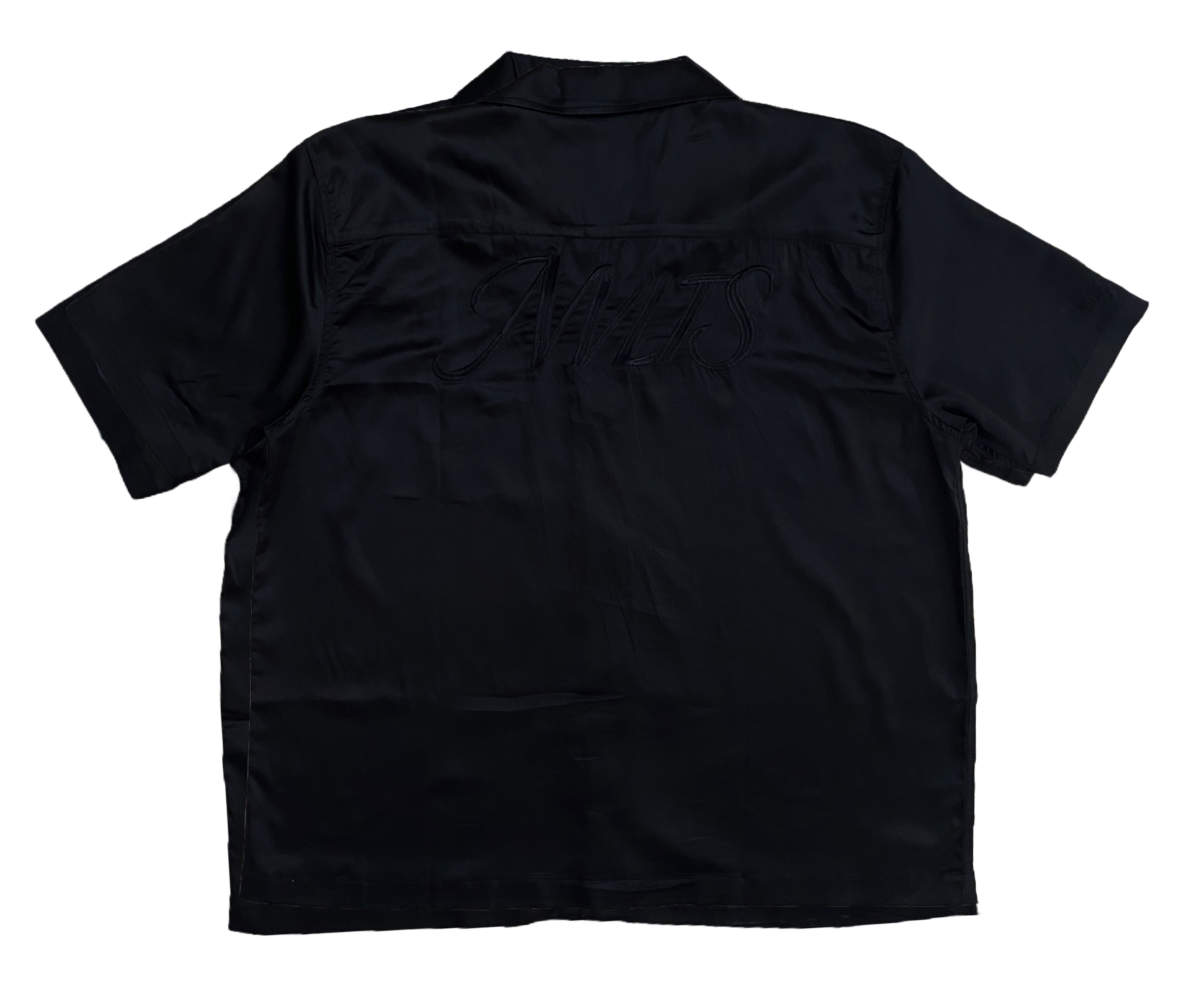 OBSIDIAN Oversized Half Sleeve Collared Pink Satin Embroidered Shirt