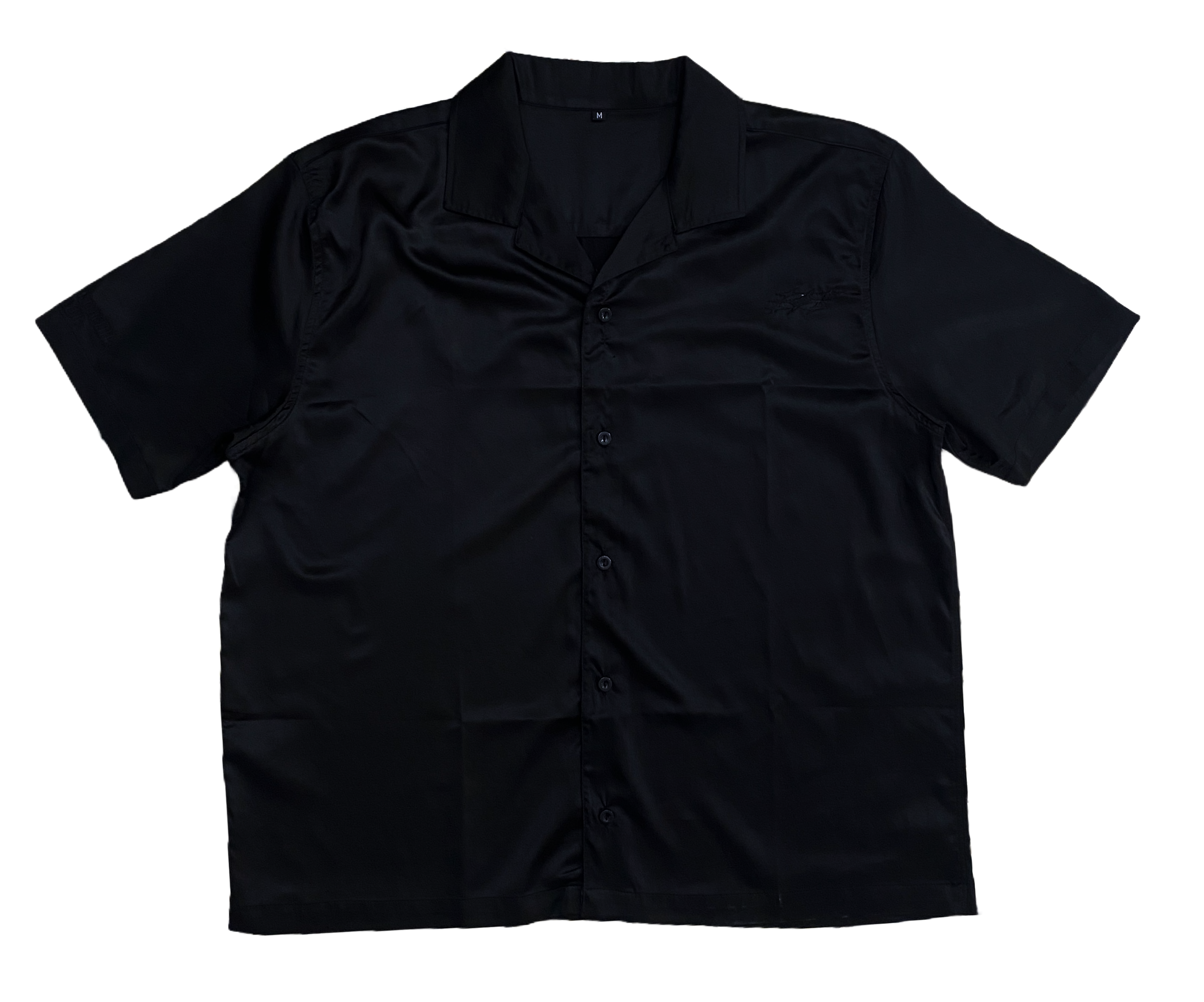 OBSIDIAN Oversized Half Sleeve Collared Pink Satin Embroidered Shirt