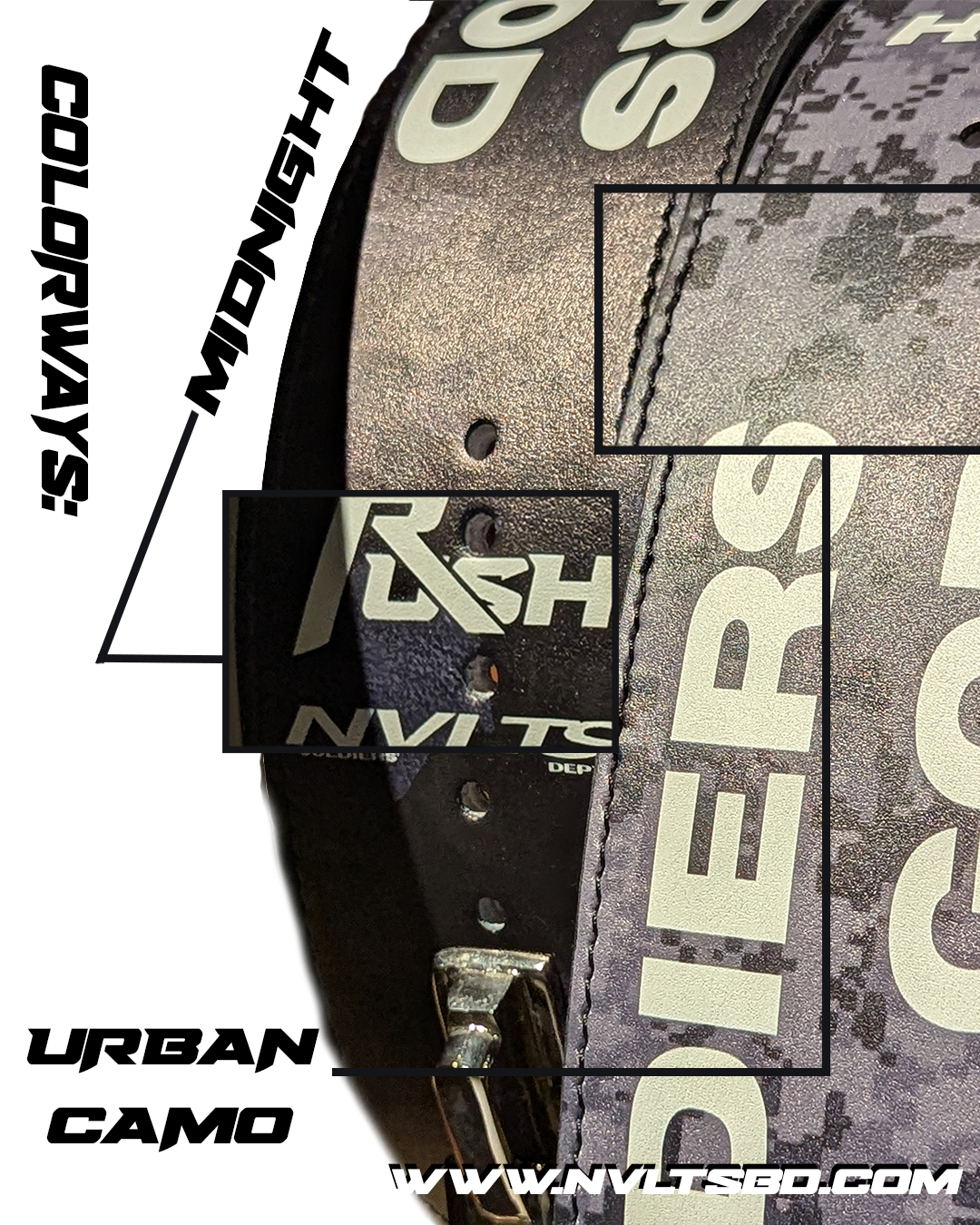 RUSH X Soldier's Dept. "BRAVO" 10mm Powerlifting Full Leather Lever Belt
